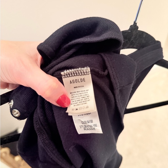 AGOLDE WOMEN'S RIANNE HIGH-NECK RACERBACK BODYSUIT Black Small - Picture 12 of 12